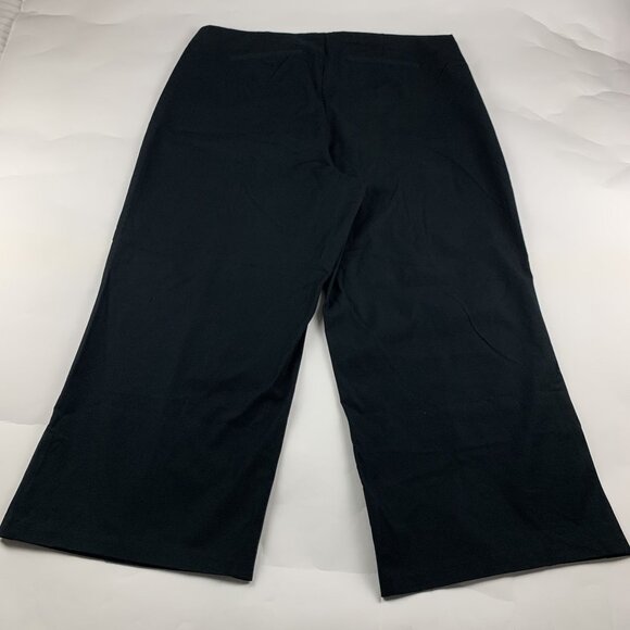 Old Navy Black Stretch Canvas High Rise Wide Leg Pixie Pant 3X New - Picture 7 of 8